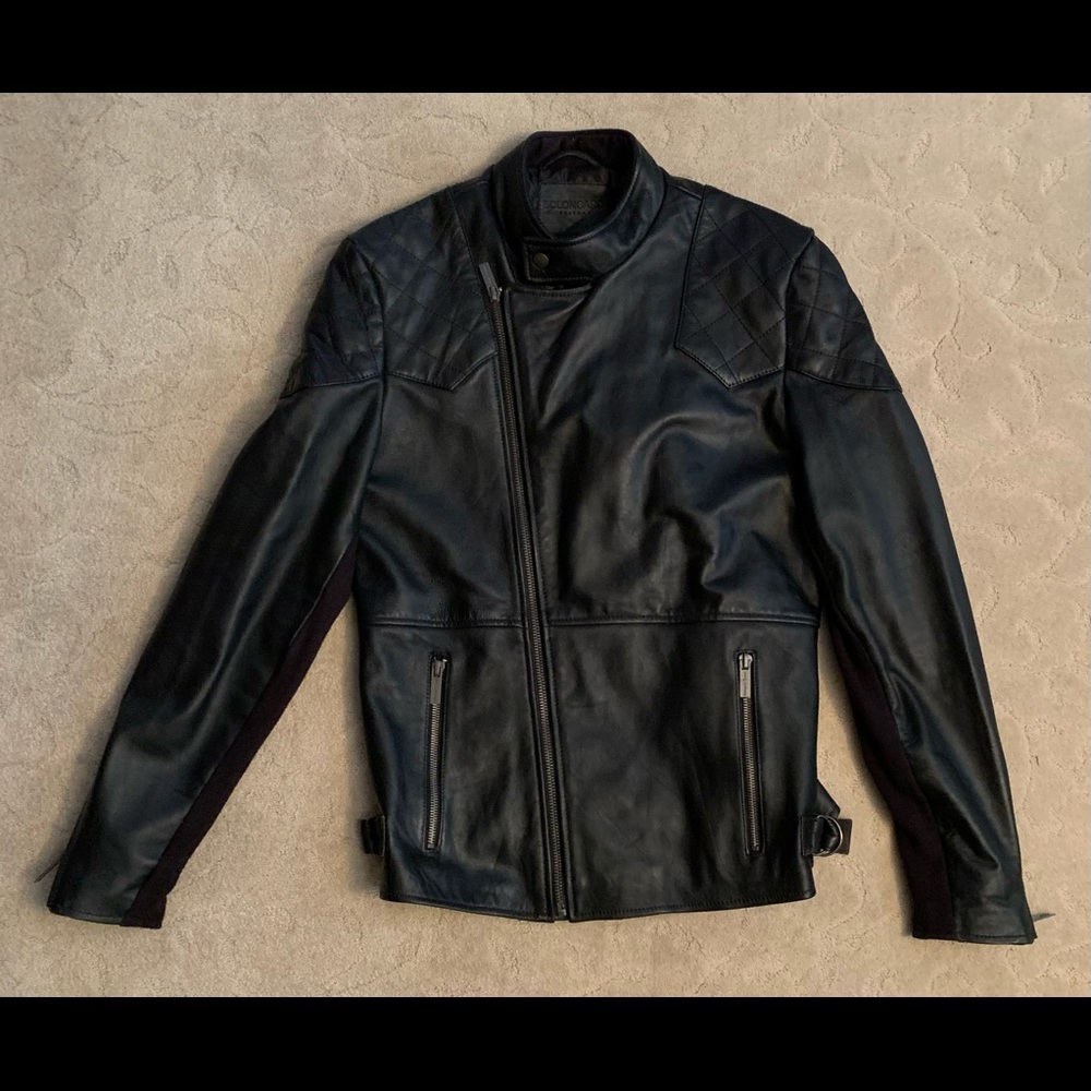 Leather motorcycle jacket